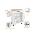 thumbnail image 4 of Carrito de Cocina Madera Carrito de Almacenamiento con Estante Ajustable Isla de Cocina con Clóset de Almacenamiento y Cajones para Comedor, Blanco, 4 of 4