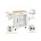 thumbnail image 4 of Carrito de Cocina Madera Carrito de Almacenamiento con Estante Ajustable Isla de Cocina con Clóset de Almacenamiento y Cajones para Comedor, Blanco, 4 of 4