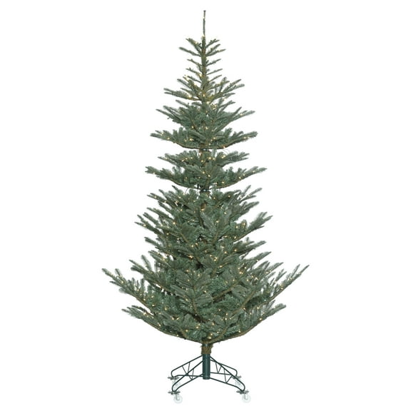 Vickerman 7.5' Alberta Blue Spruce Artificial Christmas Tree, Clear Dura-lit Lights - Faux Christmas Tree - Seasonal Indoor Home Decor