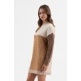 thumbnail image 3 of Blu Pepper Women's Long Sleeve Colorblock Chevron Cable Knit Pullover Sweater, 3 of 5