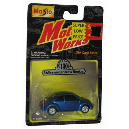 Maisto Motor Works (2000) Maisto Blue Volkswagen New Beetle Toy Car