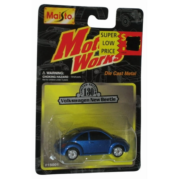 Maisto Motor Works (2000) Maisto Blue Volkswagen New Beetle Toy Car