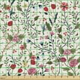 thumbnail image 2 of Ambesonne Floral Fabric by the Yard Upholstery, Birds Roses Polka Dots, 1 Yard, Multicolor, 2 of 5