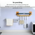 thumbnail image 3 of Wall Mounted Towel Rack Bathroom Kitchen Hand Towels Double Bar Foldable Office Hotel Organizing Holder Accessories White, 3 of 10
