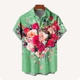 thumbnail image 3 of Mens 2026 Trendy Vintage Hawaiian Print Button Collar Cardigan Shirt Short Sleeve Vacation Beach Tops Loose Fit Casual Fashion Clothing Shirts Outfits, 3 of 4
