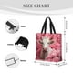 thumbnail image 3 of Easygdp Flower White Cow Bolsa Tote para Mujer, Bolso de Hombro para Trabajo, Playa, Viajes, Compras y Supermercado, 3 of 7