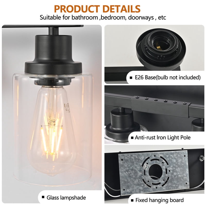 65.4" Matte Black 10-Light Vanity Light Fixture – Modern Bathroom Wall Sconce for Mirror, Bedroom & Living Room