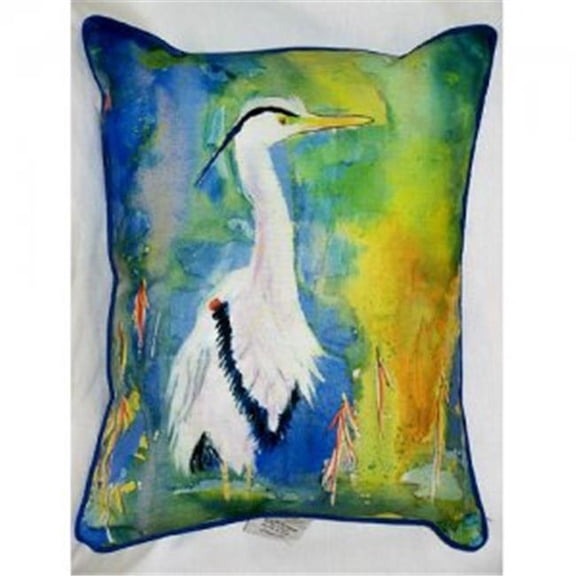 Betsy Drake HJ329 D&Bs Blue Heron Indoor & Outdoor Throw Pillow- 16 x 20 in.