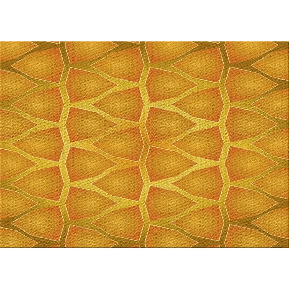 Ahgly Company Indoor Rectangle Patterned Neon Orange Area Rugs, 2' x 4'