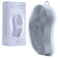 thumbnail image 1 of MainBasics Exfoliating Silicone Body Scrubber Pro 2 en 1 exfoliante de ducha para cuerpo de silicona y exfoliante corporal (cuerpo azul claro + exfoliante), 1 of 5