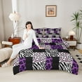 thumbnail image 4 of Manfei Cheetah Zebra Print 2pcs Bedding Comforter Set for Boys Girls,Abstract Animal Print Twin Comforter Sets,Geometric Grid Plaid Breathable Bedding Set,Lightweight Room Decor,Reversible, 4 of 8