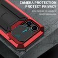 thumbnail image 6 of Rugged Heavy Duty Case for iPhone 14 Pro Max, Triple-Layers Armor Military Grade Shockproof Kickstand Cover with Screen Protector Camera Lens Sliding Metal Frame Dustproof Protective Case, Red, 6 of 7