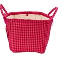 thumbnail image 5 of Boho Fabric Storage Basket, Quilted Floral Print Fabric Storage Basket with Reinforced Handles, Collapsible Quilted Laundry Basket Organizer Bin for Bedroom Closet Home Decor Car Storage Picnic,Small, 5 of 7