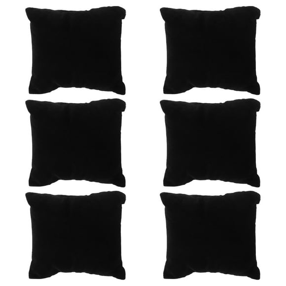 CIMAXIC 6 Pcs Small Jewelry Display Pillow Bracelet Bangle Chain Pillow Holder Watch Organizer (Black Velvet),3.15"X2.56"X1.77"