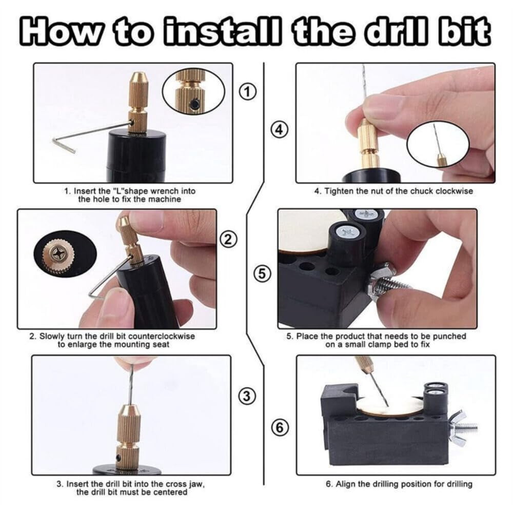 Electric Hand Drill Tools Set, Mini Electric Drill With Usb Cable, Round Drill Body, Wrench, 10 Twist Drill Bits, 100 Eye Screws, 11000rpm Idle Speed Jewelry Drill Set