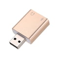 thumbnail image 2 of Gold Aluminum Alloy USB 2.0 External Sound Card, 7.1 Channel 3D Audio Adapter with Xear Simulation Software, Plug & Play for PC, Laptop, PS4, Android, Mac OS - 3.5mm Mic & Headphone Jacks, Compact, 2 of 6