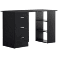 thumbnail image 1 of HOMCOM Bureau d'Ordinateur avec Étagères de Rangement à 3 Niveaux, Bureau pour Bureau à Domicile, Noir, 1 of 10