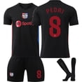 thumbnail image 1 of 2425 Camiseta de visitante del Barcelona chaleco negro 19 Yamal No. 10 Messi traje de uniforme de fútbol camiseta transfronteriza8vo+calcetines, 1 of 1
