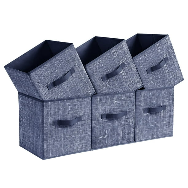 Storage Cubes SONGMICS, tela no tejida azul brumoso, paquete de 6 unidades