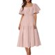 thumbnail image 1 of Vestido de Verano de Manga Corta para las Mujeres, Moda Casual Cuello Cuadrado, Vestido Sólido para las Mujeres, 1 of 5