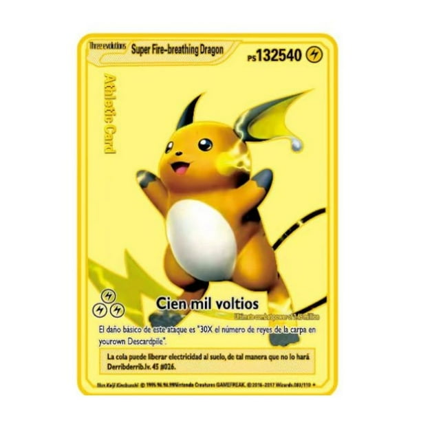 super fire-breathing dragon pokemon card Kartika ze hry Pokmon Go Spanish card Gold metal card