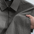 thumbnail image 5 of Men's Casual Short Sleeve Button Down Shirt Solid Color Polyester Comfortable Daily Wear, 5 of 8