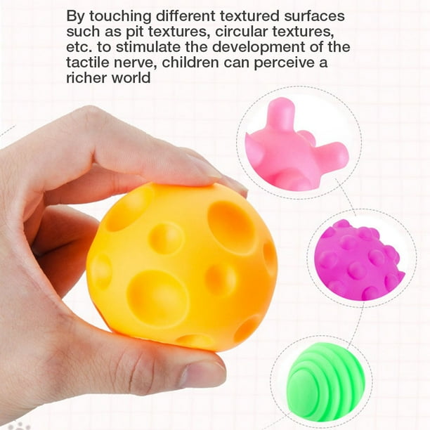 ANGGREK Baby Toy Soft Hand Ball Sentidos texturizados Juego de Bolas Touching Training Regalo para ni?os para bebés Aprendizaje Apto para ni?os peque?os 3 Meses + Ecomeon no