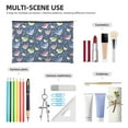 thumbnail image 5 of Fotbe Colorful Cartoon Shark Reusable Cosmetic Bag Makeup Bag for Women Large Travel Cosmetic Pouch Girls' Make Up Organizer, 5 of 8