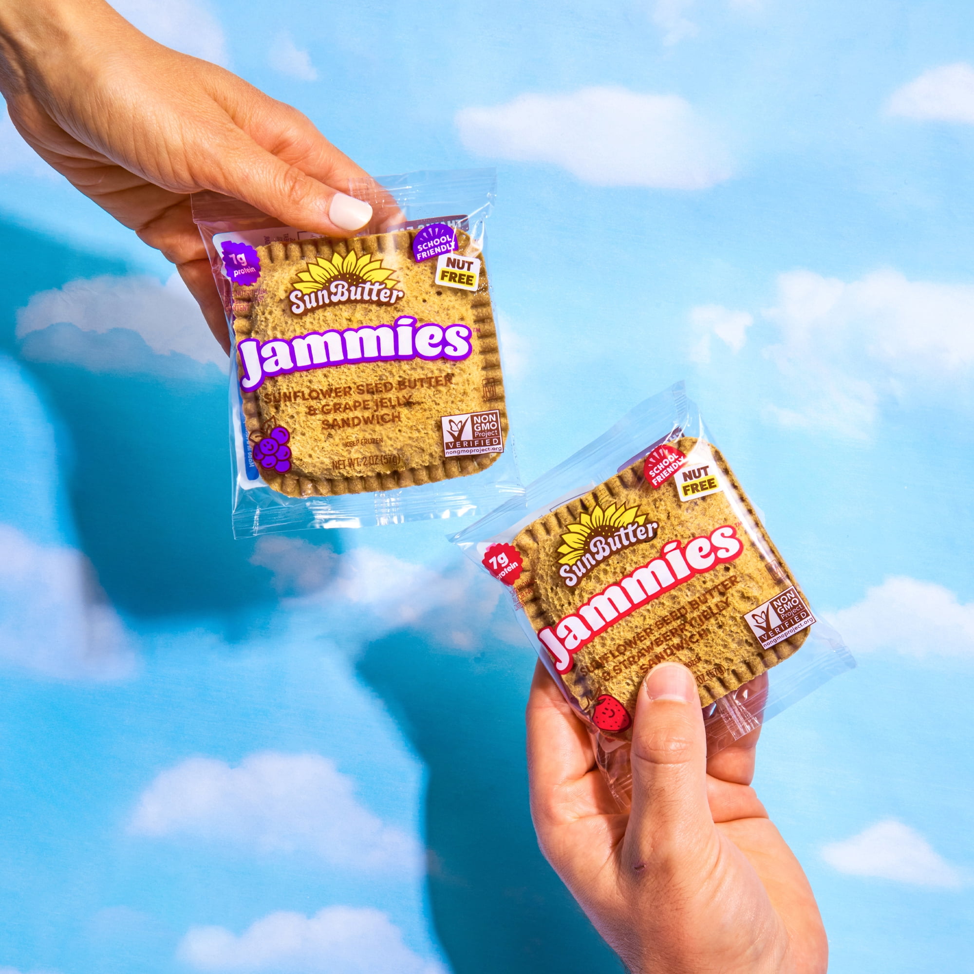 SunButter Jammies Sunflower Seed Butter and Grape Jelly, 2.0 oz,  4 Count (Frozen)