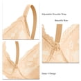 thumbnail image 5 of Lace Bralettes High Heart Position Push Up Bra Comfortable Breathable Underwear for Women 38/85F Skin Color, 5 of 6