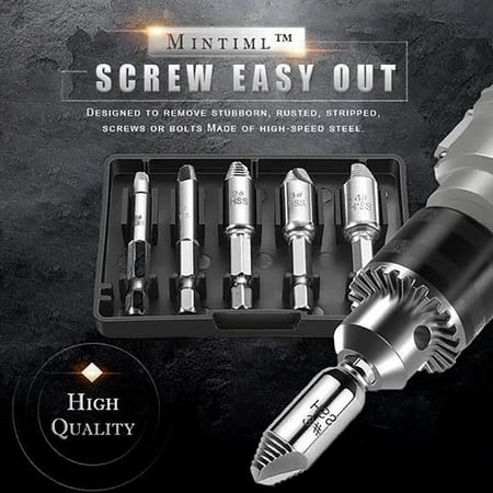 

5Pcs Broken Remover Tool Damaged Screw Extractor Speed Out Drill Bits Set Summer Savings Clearance Sale