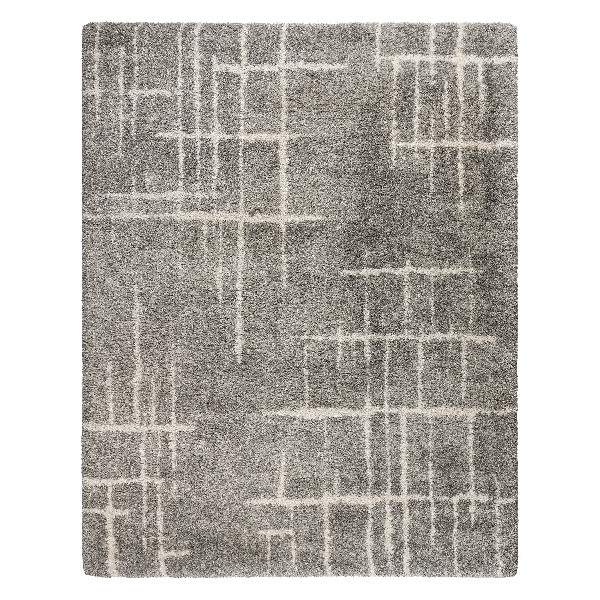Gertmenian Ultimate Shag Malia Abstract Gray Indoor Area Rug, 8x10