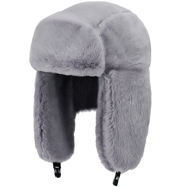 Gorro cálido de soldado ruso, gorro de esquí de invierno de trampero para mujeres y hombres, resistente al viento, gorro de cazador de trampero con pelo para piloto de invierno al aire libre