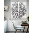 thumbnail image 4 of Vintage Chrysanthemum Sheer Curtains 72 Inch Length 2 Panels Set Window Treatments, Elegant Floral Retro Art Rod Pocket Semi Curtains for Living Room/Bedroom/Kitchen Décor, 104"W x 72"L, 4 of 7