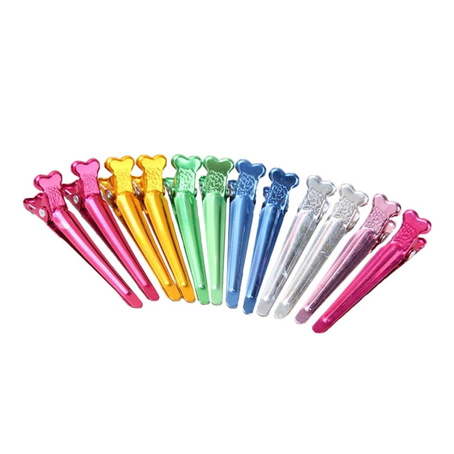 50 Pcs Barrettes Colorées en Forme de Bec de Canard, Mode Aluminium, Positionnement Crocodile pour Femmes Coiffeuse