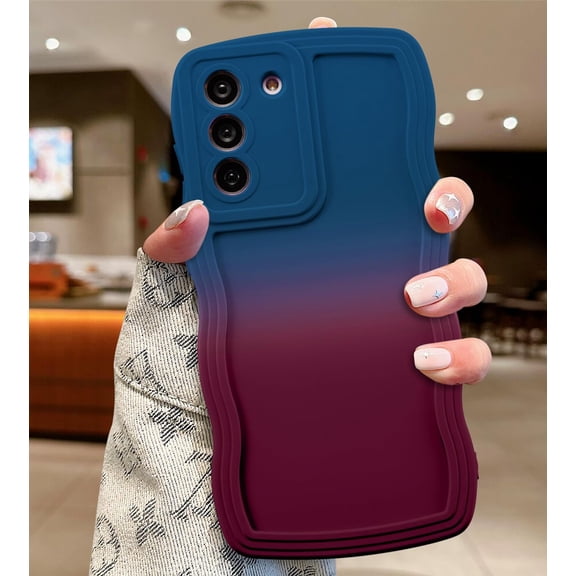 Wave Frame Case for Samsung Galaxy S24 Plus 5G Phone Case,Cute Wave Frame Slim Fit Shockproof Phone Bumper Cover Soft Pretty Curly Wavy Case Anti-Scratch TPU Case -Mint Green