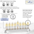 thumbnail image 3 of Aviv Judaica Contemporary Electric Hanukkah Menorah Stainless Steel Hanukkiah with Flickering Bulbs Horizontal Electronic Minorah for Chanukah Flameless Candles or Hanukkah Lights Decorations, 3 of 5