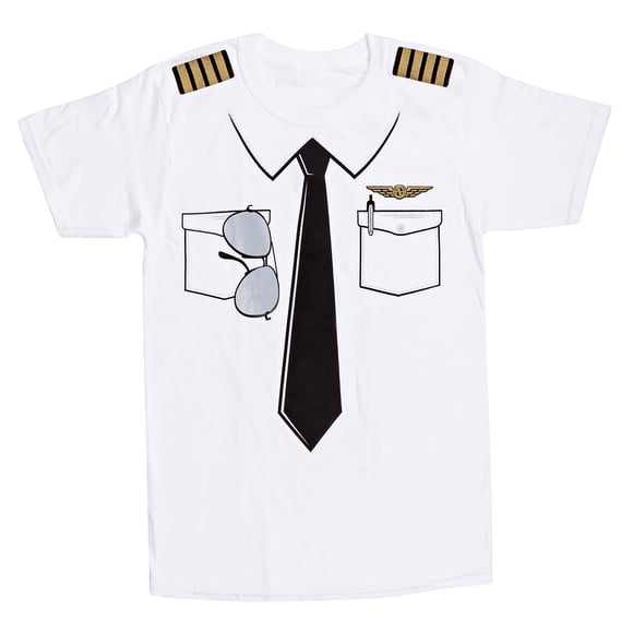 Luso Aviation T-Shirt Uniforme Pilote Moyen Blanc