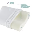 thumbnail image 3 of Almohada de espuma de memoria con contorno y funda de algodón, Blanco, Estándar, 3 of 8