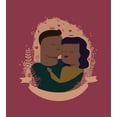 thumbnail image 3 of Ambesonne Romantic Duvet Cover Sets, Holding Couple Portrait, 2-King, Maroon and Redwood, 3 of 7