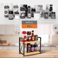 thumbnail image 6 of Countertop Shelf Organizer, 2 Tier Kitchen Spice Rack Organizer for Countertop, Wood Coffee Counter Shelf Organizer for Home (Bamboo, S), 6 of 9