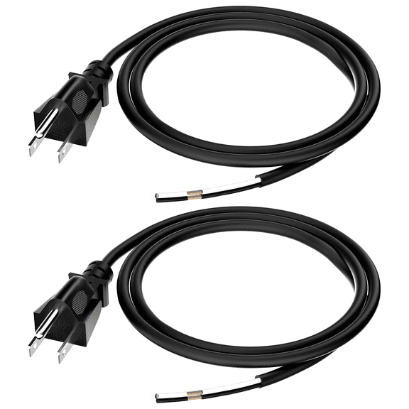 3-Wire Appliance and Power Tool Cord  2 Packs, 3 feet, 18 AWG, 13A/125V AC, Black