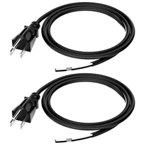 3-Wire Appliance and Power Tool Cord 2 Packs, 3 feet, 18 AWG, 13A/125V AC, Black