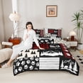 thumbnail image 4 of Feelyou Jungle Camping Explorer Twin Comforter Sets, Red Patchwork Bedding Set, 2 Pieces, 4 of 8