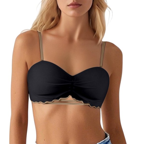 Half Cup Seamless Underwear For Women With Small Chest Gathered And Large Cup No Steel Ring Flat Chest Strapless Bra