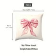 thumbnail image 3 of 4 Set Pillow Case Pink Bowknot Valentine's Day Modern Simple Peach Velvet Pillow Case (17 71 Inches * 17. 71-Inch) Suitable for Living Room, Sofa, Bedroom Furnishing Decoration (Excluding Pillow Core), 3 of 5