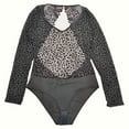 thumbnail image 3 of Body Secret Trasures para Dama de Mesh Manga Larga y Escote en Espalda de Encaje, con Broche en Entrepierna, Negro Talla EG, 3 of 4