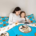 thumbnail image 4 of Feelyou Cute Pumpkin Queen Comforter Set, Cartoon Witch Cat Comforter Sets Queen, Cyan Orange, Halloween Reversible, 3 Pieces, 1 Comforter and 2 Pillowcases, 4 of 7