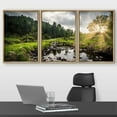 thumbnail image 2 of wall26 Framed Canvas Print Wall Art Set Sunlight Storm Cloud Forest Tree Pond Nature Wilderness Photography Realism Rustic Landscape Colorful for Living Room, Bedroom, Office - 16"x24"x3 Na, 2 of 5