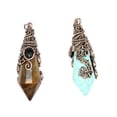 thumbnail image 4 of Natural Cone Hexagonal Crystal Pendant Chakra Wizard Hat Stone Point Pendulum, 4 of 5